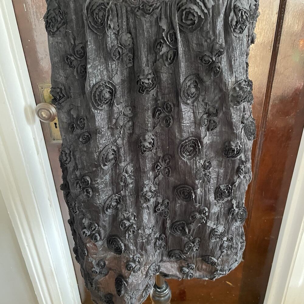 Vintage STYLE 100% Cotton Black Rosette Top Whimsygoth Goth Boho Womens MEDIUM - Picture 4 of 16